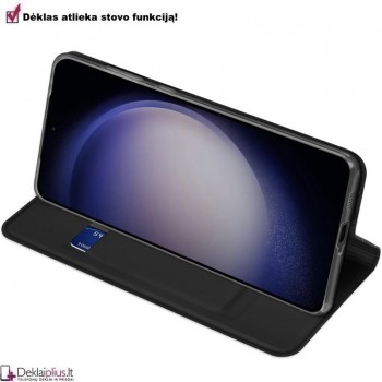Dux Ducis Skin Pro dirbtinės odos dėklas - juodas (Samsung S24 Plus)